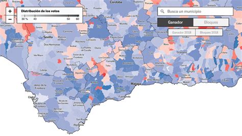 mapa de resultados de las elecciones en andalucía por municipios y provincias elecciones