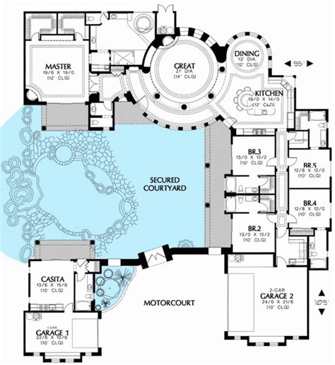 10 Courtyard Home Floor Plans Images Sukses