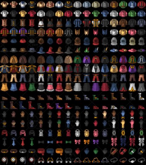 Pixel Art Icons Fantasy Clothing 24x24 Gamedev Market