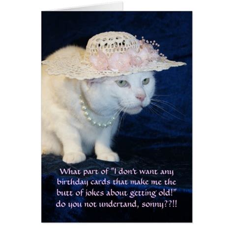 Customizable Funny Cat Birthday For Older Woman Card