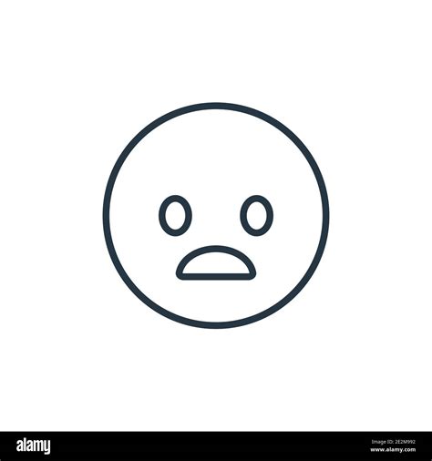 Frowning With Open Mouth Emoji Outline Vector Icon Thin Line Black