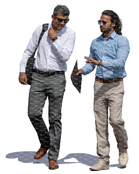 Two Businessmen Walking And Talking Vishopper