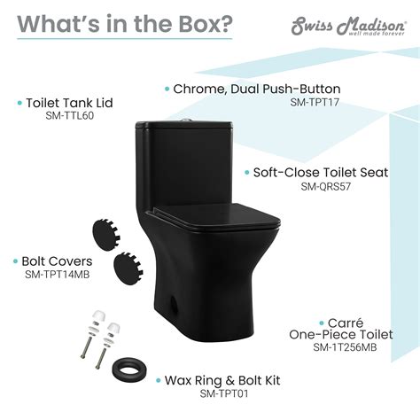 Carré One Piece Square Toilet Dual Flush 1116 Gpf In Matte Black