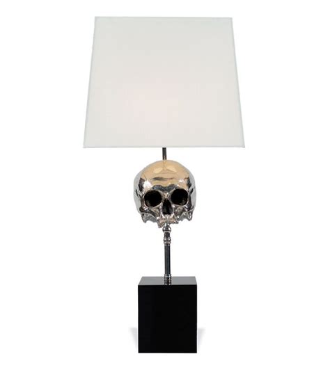 Nickel Plated Skull Lamp Blackman Cruz Skull Decor Gothic Home