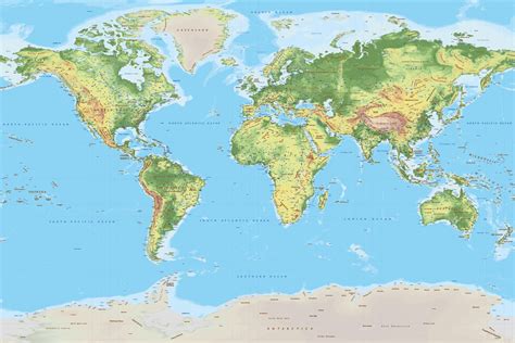 Topographic World Vector Map Creative Market
