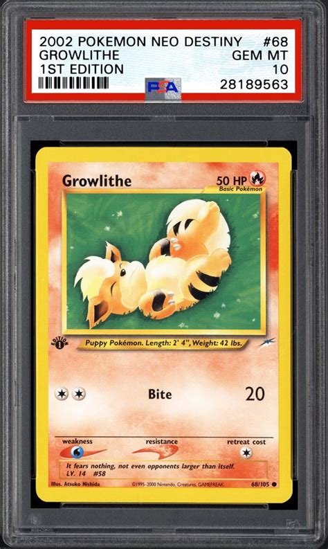 Click here to view the 10 results in the japanese database. 2002 Nintendo Pokemon Neo Destiny Growlithe 1St Edition ...