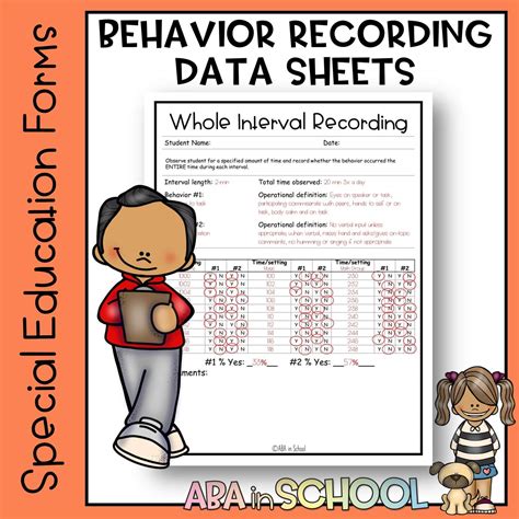 Challenging Behavior Recording Form Special Education And Aba Data
