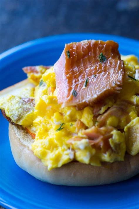 Place half of the cream cheese cubes and the salmon pieces over potatoes. Smoked Salmon Scrambled Eggs | Easy breakfast or brunch recipe