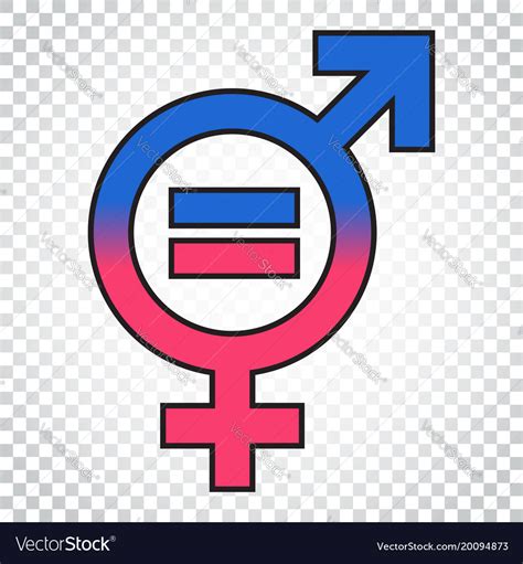 Gender Equal Sign Icon Men And Women Equal Vector Image