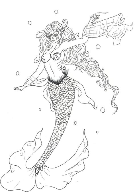 Mermaid Drawing Outline At Getdrawings Free Download