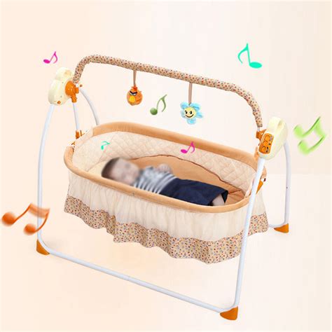 Electric Baby Crib Music Cradle Rocking Infant Bassinet Sleeping Bed