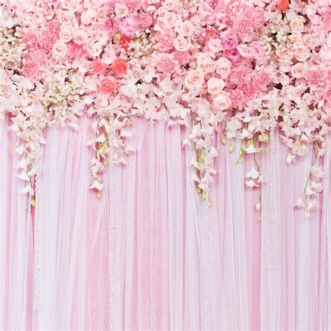 Buy 5x65ft Pink Flower Backdrop Photography Background Wedding