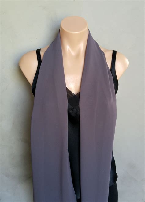 Buy Custom Purple Taupe Chiffon Scarf Made To Order From All Seasons