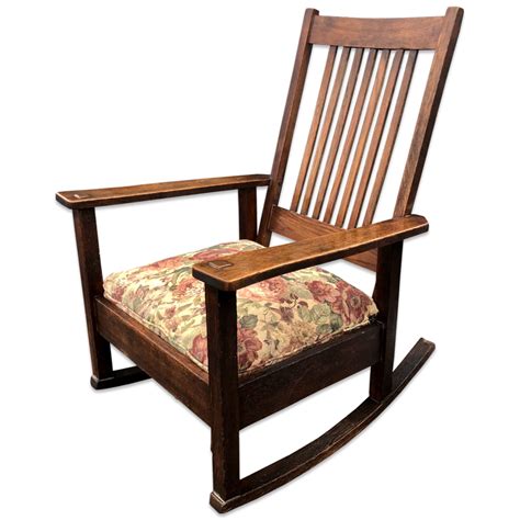 Antique Quartersawn Oak Rocking Chair By Stickley Quaint Scranton