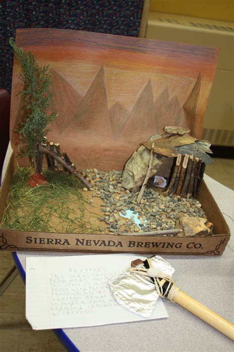 Students Created A Diy Diorama To Depict Scenes From Hatchet This