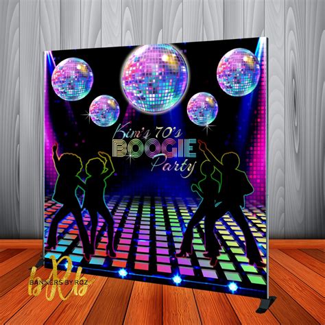 Disco Party Backdrop 70s Old School Step And Repeat Designed