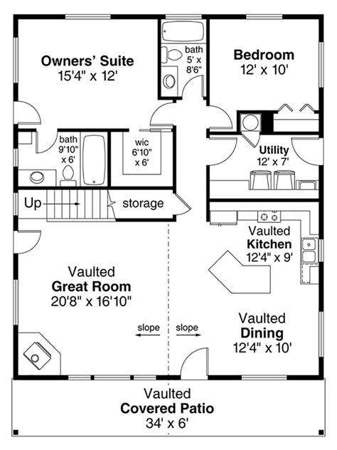 House Plan 035 00823 Cabin Plan 1360 Square Feet 2 Bedrooms 2