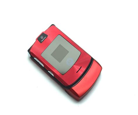 Motorola V3i Razr Sim Free Unlocked Mobile Flip Phone Red Baxtros