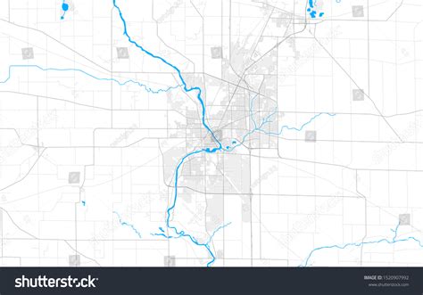 Rich Detailed Vector Area Map Janesville Stock Vector Royalty Free