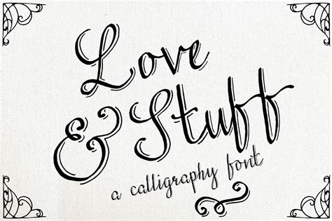 Love And Stuff Calligraphy Font By The Pen And Brush Thehungryjpeg