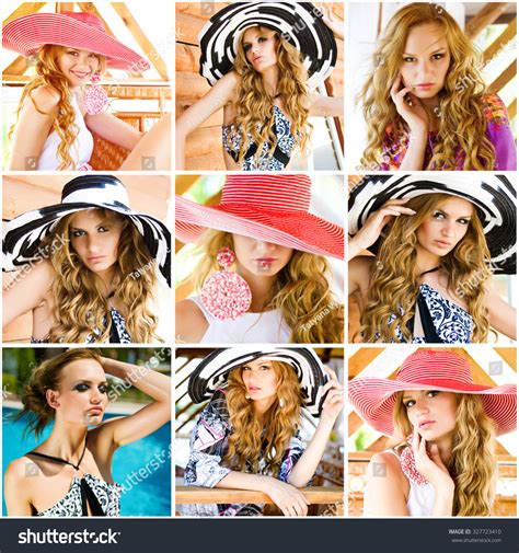 Photo Collage Beautiful Girls Big Hats库存照片327723410 Shutterstock