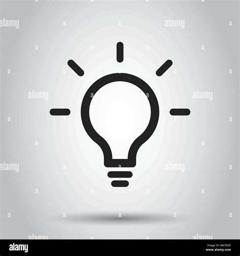 Light Bulb Line Icon Vector Electric Lamp In Flat Style Idea Sign