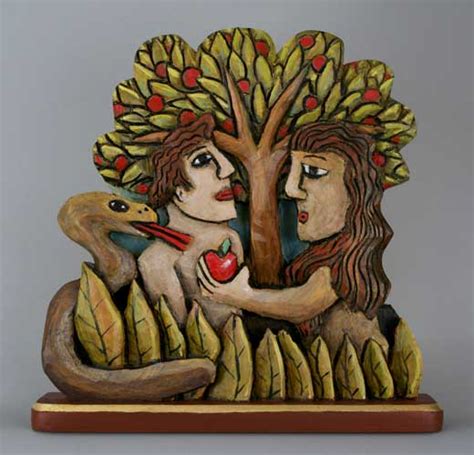 Adam And Eve Adam Tormented Number 13 Folk Art Mary