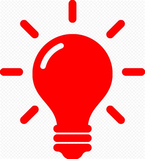 Hd Red Light Bulb Idea Icon Symbol Transparent Background Citypng