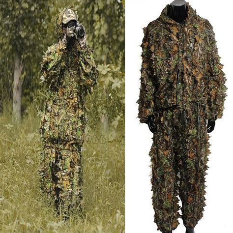 Woodland Camouflage Camo Ghillie Suit Set 3d Leaf Jungle Forest Hunting