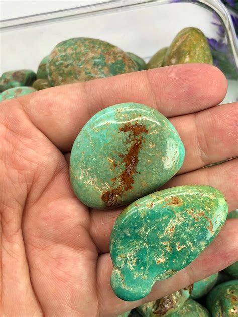 50 G 100 Natural Greenish Turquoise Nugget Tumbled Stone Etsy