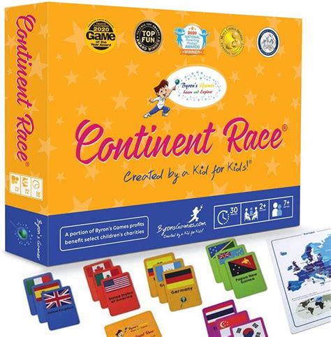 Byrons Games Continent Race Interactive Board Game For Kids 7 And Up
