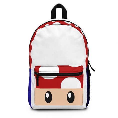 Red Toad Mushroom Backpack Bag Gaming Gamer Cool Cute T Etsy