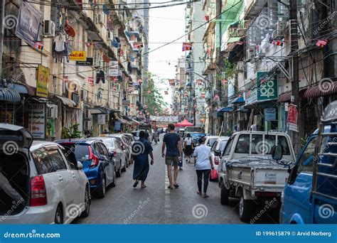 Everyday Life Happening On The Streets Of Yangonrangoon In Myanmar