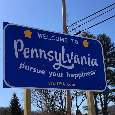 Welcome To Pennsylvania Sign In Starlight Pa Engagement Photo