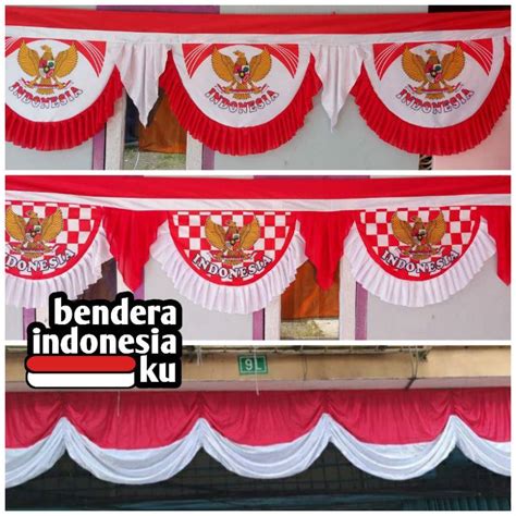 Bendera Merah Putih Background Hiasan Dinding Perayaan Agustusan Hut Ri