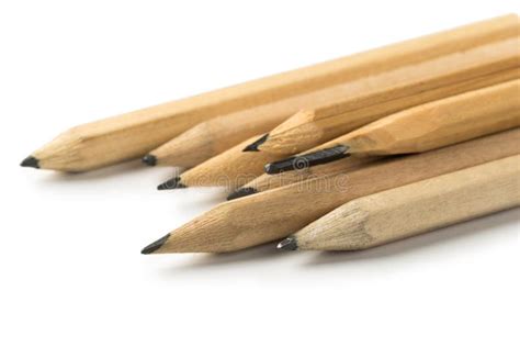 Short Pencils On Isolated White Background Stock Image Image Of Close