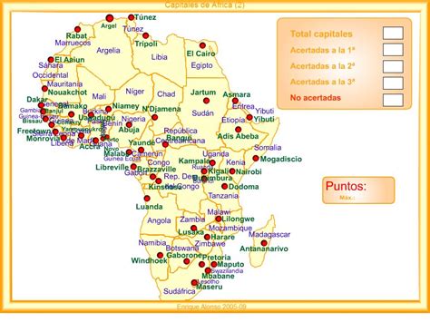 Mapa Interactivo De África Capitales De África ¿cómo Se Llama Mapas Interactivos De Didactalia