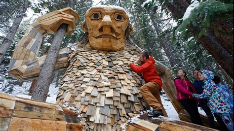 Huge Wooden Troll Reopens At New Site In Colorado Ski Town