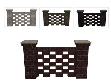 The Sims Resource Pierced Brick Fence