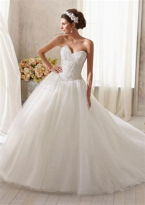 Prinzessin brautkleid aus spitze und tüll hochzeit wedding. A-Linie Zierperlen Organza Prinzessin Hochzeitskleider mit ...