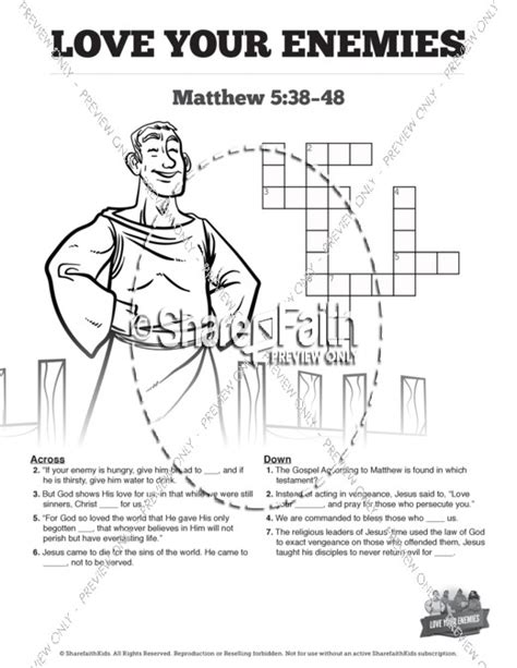 Top 55 'my little pony' coloring pages your toddler will love to color. Matthew 5 Love Your Enemies Sunday School Crossword ...