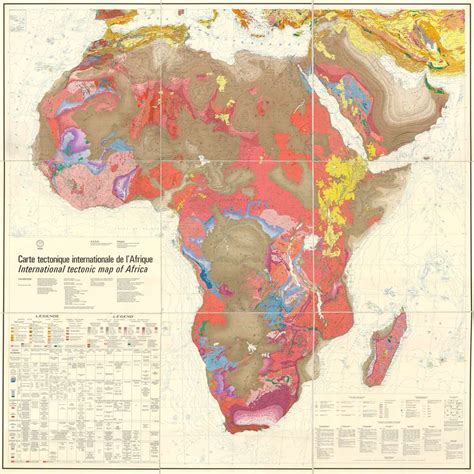 Carte Tectonique Internationale De Lafrique International Tectonic