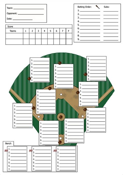 Baseball Lineup Template Fillable Template Lab