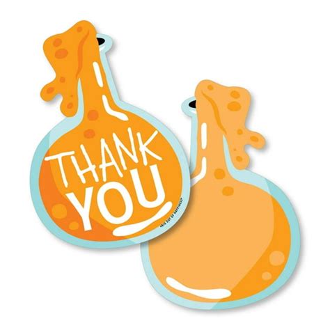 Scientist Lab Shaped Thank You Cards Mad Science Baby Shower Or
