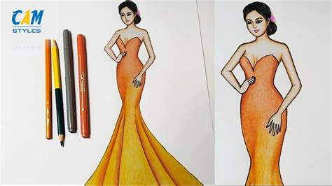 Dress Drawing How To Draw A Dress Design Fashion Illustration Art