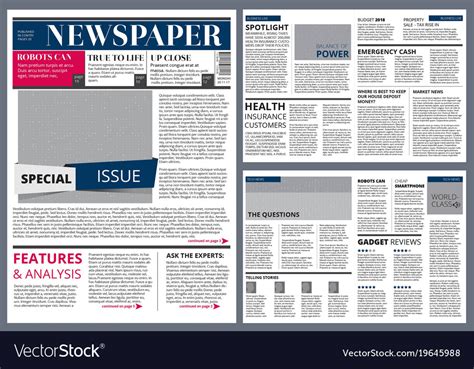Design Template Newspaper Royalty Free Vector Image