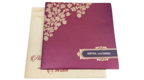 Maroon Metallic Sheet Wedding Card 2 Leaflet At Best Price In Chennai