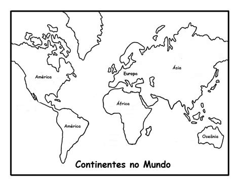 Mapa De Los Continentes Del Mundo Para Colorear Imagui