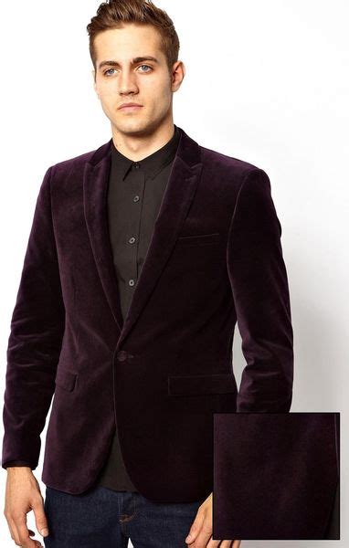 Asos Slim Fit Blazer In Purple For Men Lyst