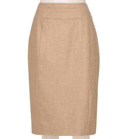 Tailored Linen Blend Oatmeal Pencil Skirt Custom Fit Handmade Fully